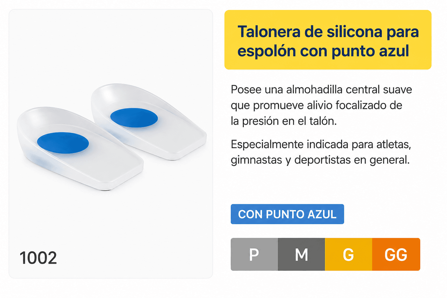 Talonera de silicona para espolón con punto azul (Ref. 1002)