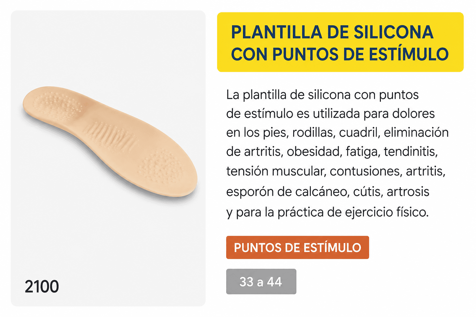 Plantilla de silicona con puntos de estímulo (Ref. 2100)