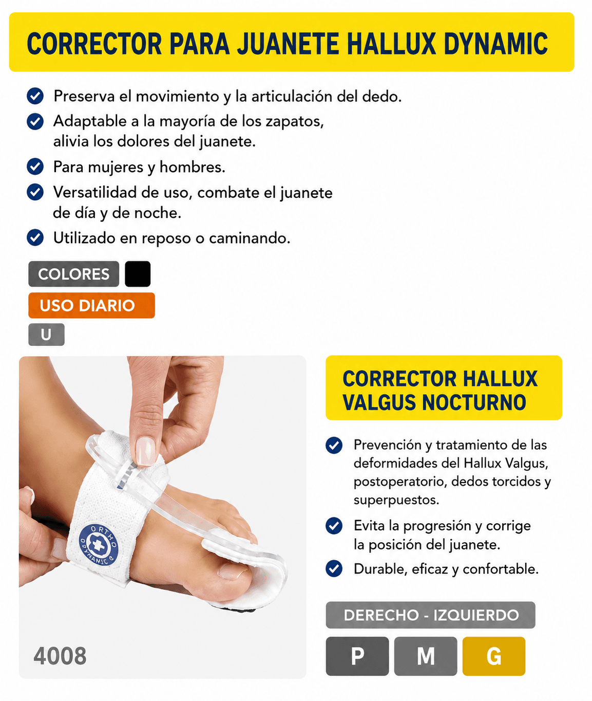 Corrector Hallux Valgus nocturno (Ref. 4008)