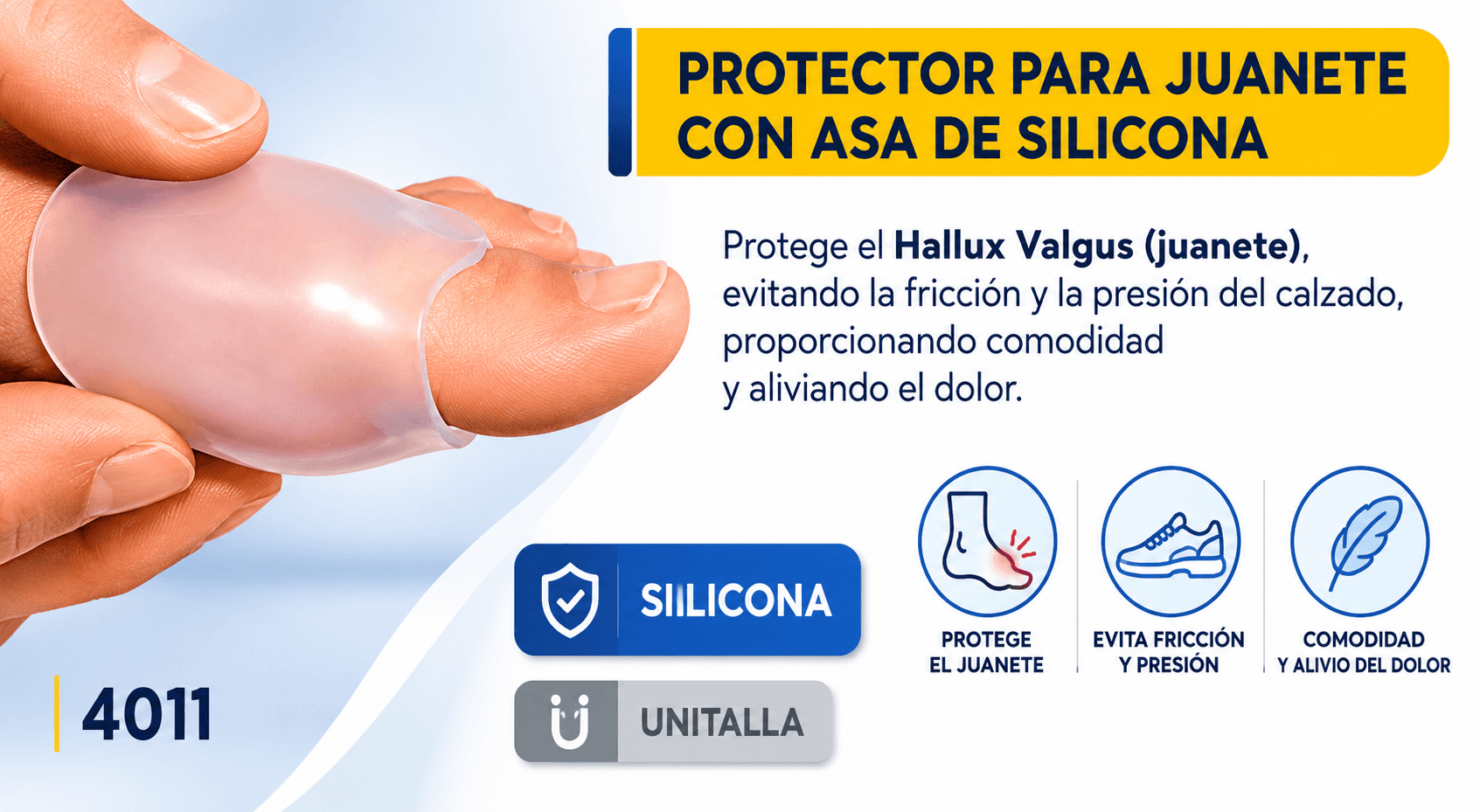 Protector para juanete con asa de silicona (Ref. 4011)