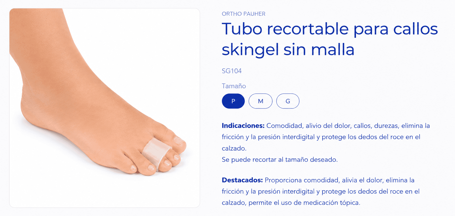 Tubo recortable para callos Skingel sin malla (Ref. SG104)