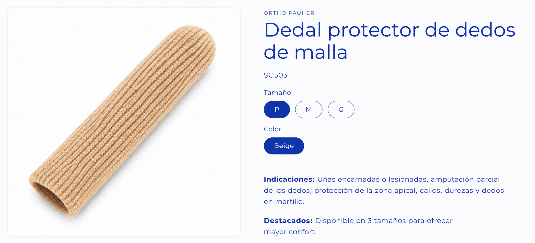 Dedal protector de dedos de malla (Ref. SG303)
