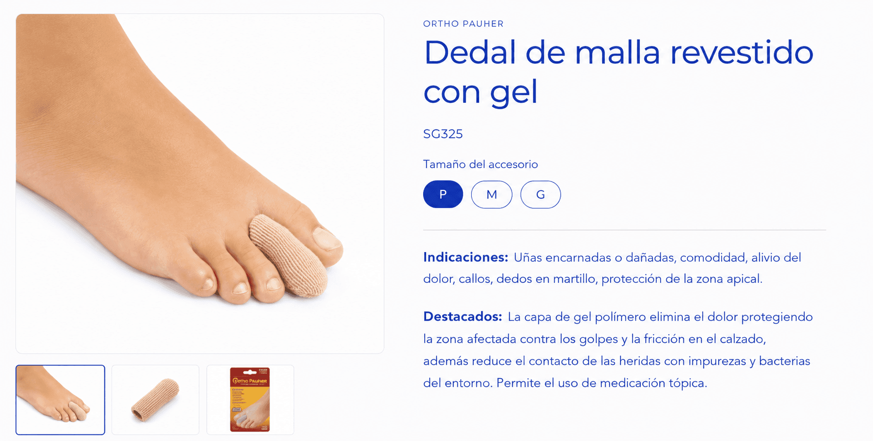 Dedal de malla revestido con gel (Ref. SG325)