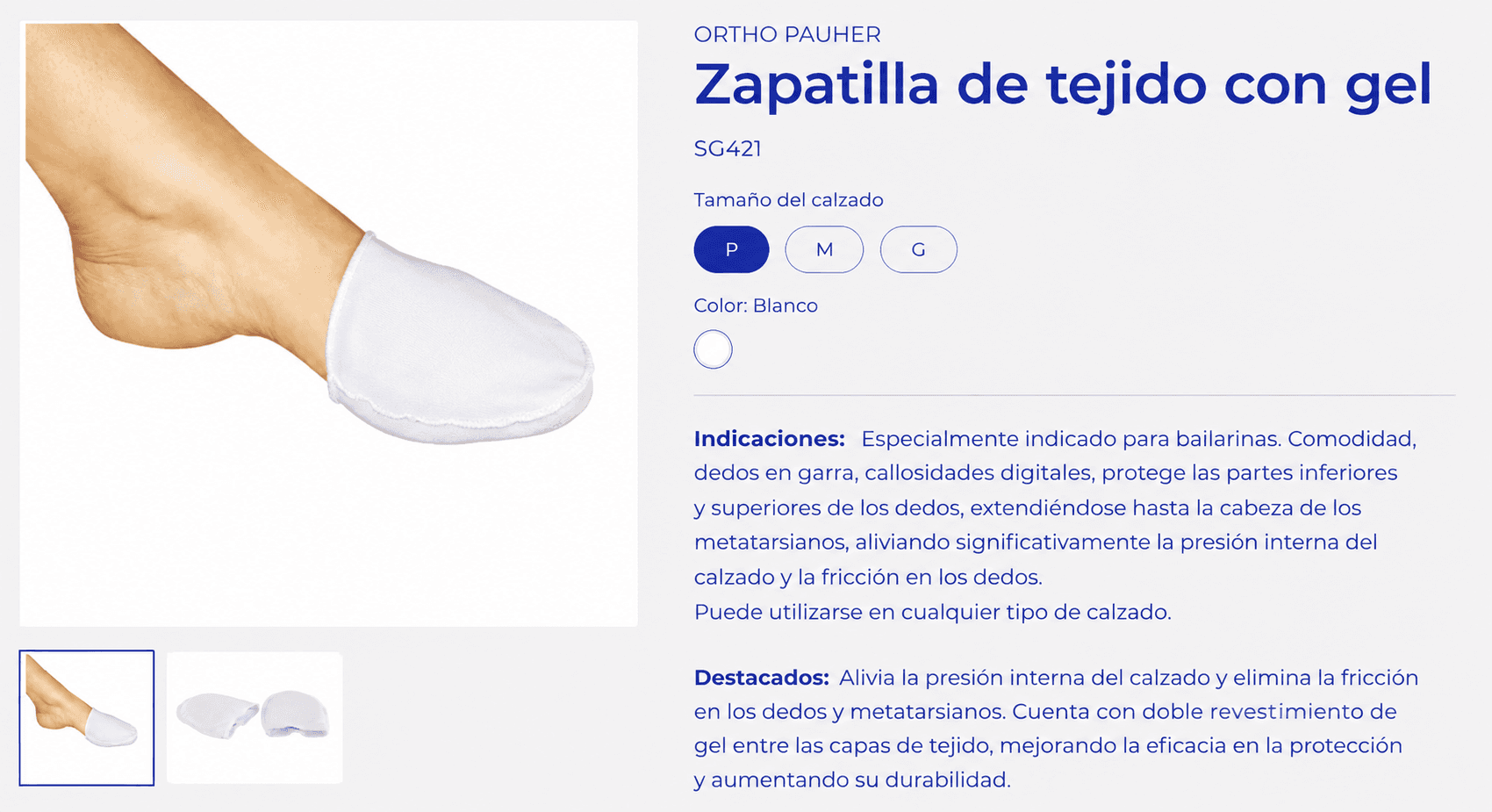Zapatilla de tejido con gel (Ref. SG421)