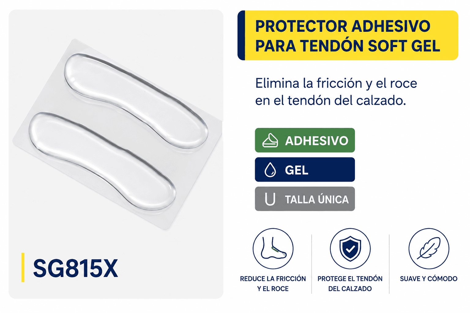 Protector adhesivo para tendón Soft Gel (Ref. SG815X)